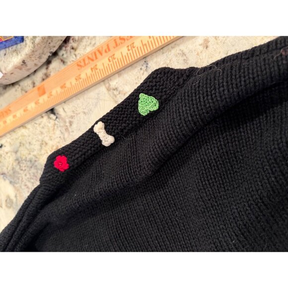 VTG Novelty Storybook Knits chunky Hand-knit puppy dog Sweater Cardigan M Read - Picture 9 of 12